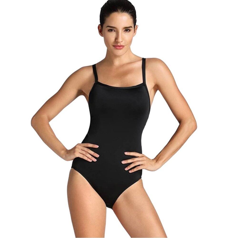 New SYROKAN Basic Sleek Solid Elite Training Sport One Piece Swimsuit | S